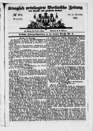 Königlich privilegirte Berlinische Zeitung von Staats- und gelehrten Sachen vom 26.11.1854