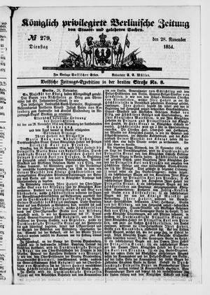Königlich privilegirte Berlinische Zeitung von Staats- und gelehrten Sachen on Nov 28, 1854