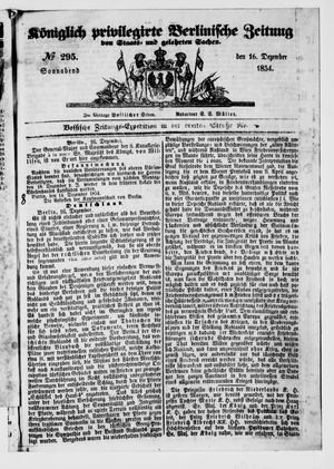 Königlich privilegirte Berlinische Zeitung von Staats- und gelehrten Sachen vom 16.12.1854