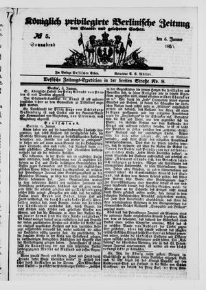 Königlich privilegirte Berlinische Zeitung von Staats- und gelehrten Sachen on Jan 6, 1855