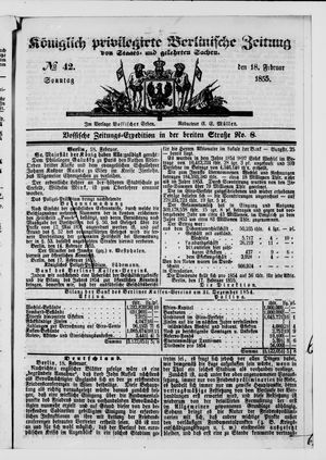 Königlich privilegirte Berlinische Zeitung von Staats- und gelehrten Sachen vom 18.02.1855