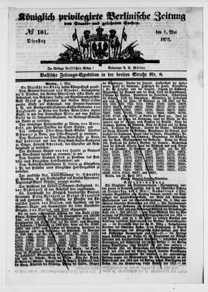 Königlich privilegirte Berlinische Zeitung von Staats- und gelehrten Sachen vom 01.05.1855