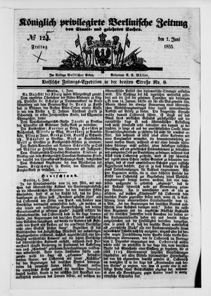 Königlich privilegirte Berlinische Zeitung von Staats- und gelehrten Sachen vom 01.06.1855