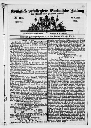 Königlich privilegirte Berlinische Zeitung von Staats- und gelehrten Sachen vom 08.06.1855
