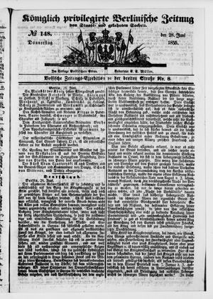Königlich privilegirte Berlinische Zeitung von Staats- und gelehrten Sachen vom 28.06.1855