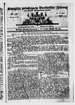 Königlich privilegirte Berlinische Zeitung von Staats- und gelehrten Sachen vom 30.06.1855