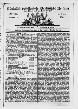 Königlich privilegirte Berlinische Zeitung von Staats- und gelehrten Sachen vom 05.07.1855