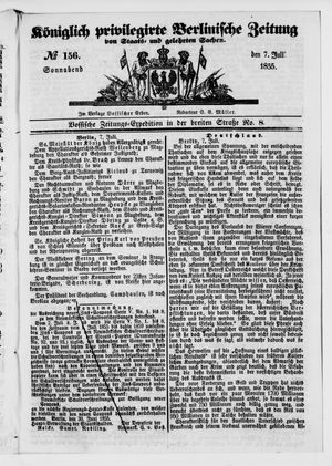 Königlich privilegirte Berlinische Zeitung von Staats- und gelehrten Sachen vom 07.07.1855