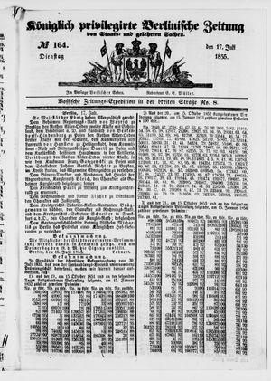 Königlich privilegirte Berlinische Zeitung von Staats- und gelehrten Sachen vom 17.07.1855