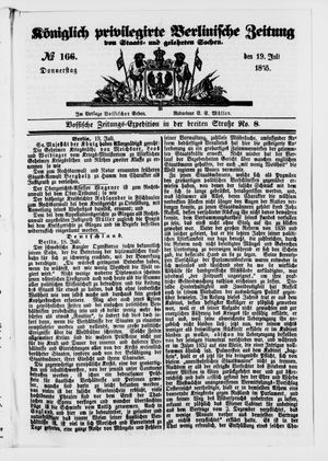 Königlich privilegirte Berlinische Zeitung von Staats- und gelehrten Sachen vom 19.07.1855