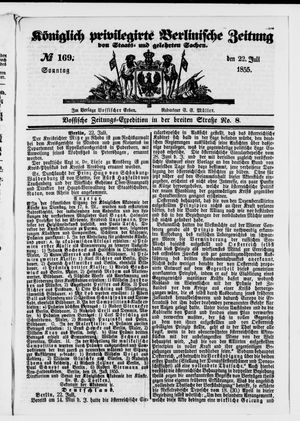 Königlich privilegirte Berlinische Zeitung von Staats- und gelehrten Sachen vom 22.07.1855