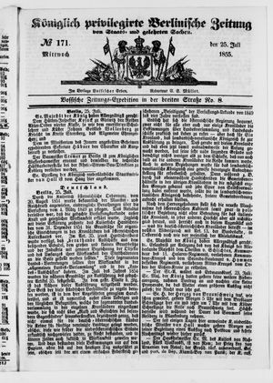 Königlich privilegirte Berlinische Zeitung von Staats- und gelehrten Sachen vom 25.07.1855