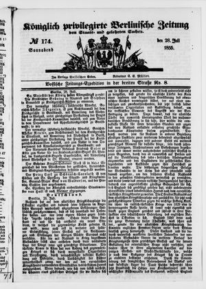 Königlich privilegirte Berlinische Zeitung von Staats- und gelehrten Sachen vom 28.07.1855