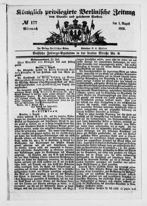 Königlich privilegirte Berlinische Zeitung von Staats- und gelehrten Sachen vom 01.08.1855