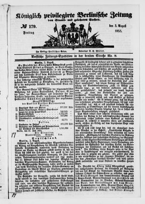 Königlich privilegirte Berlinische Zeitung von Staats- und gelehrten Sachen on Aug 3, 1855