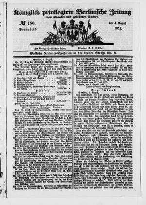 Königlich privilegirte Berlinische Zeitung von Staats- und gelehrten Sachen vom 04.08.1855