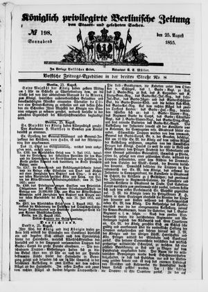 Königlich privilegirte Berlinische Zeitung von Staats- und gelehrten Sachen on Aug 25, 1855