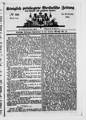 Königlich privilegirte Berlinische Zeitung von Staats- und gelehrten Sachen vom 28.10.1855