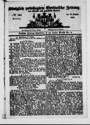 Königlich privilegirte Berlinische Zeitung von Staats- und gelehrten Sachen on Oct 30, 1855
