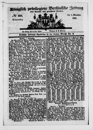 Königlich privilegirte Berlinische Zeitung von Staats- und gelehrten Sachen vom 01.11.1855