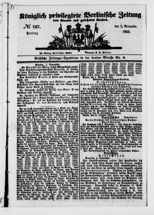 Königlich privilegirte Berlinische Zeitung von Staats- und gelehrten Sachen vom 02.11.1855