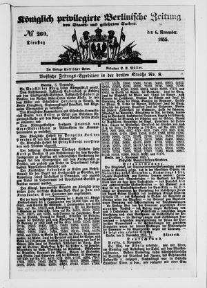 Königlich privilegirte Berlinische Zeitung von Staats- und gelehrten Sachen vom 06.11.1855