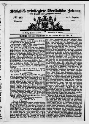 Königlich privilegirte Berlinische Zeitung von Staats- und gelehrten Sachen vom 02.12.1855
