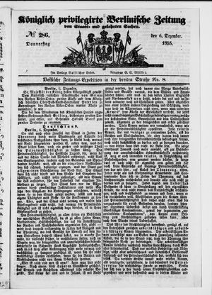 Königlich privilegirte Berlinische Zeitung von Staats- und gelehrten Sachen vom 06.12.1855