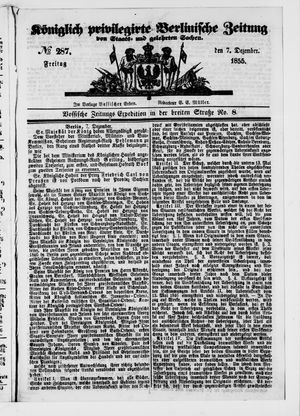 Königlich privilegirte Berlinische Zeitung von Staats- und gelehrten Sachen vom 07.12.1855