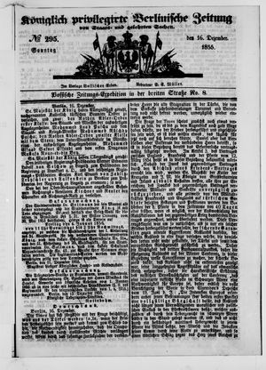 Königlich privilegirte Berlinische Zeitung von Staats- und gelehrten Sachen vom 16.12.1855