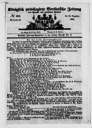 Königlich privilegirte Berlinische Zeitung von Staats- und gelehrten Sachen on Dec 22, 1855