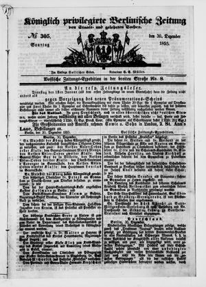 Königlich privilegirte Berlinische Zeitung von Staats- und gelehrten Sachen on Dec 30, 1855