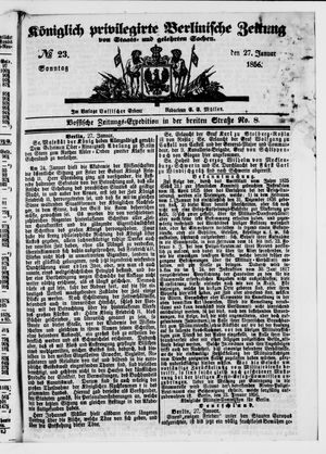 Königlich privilegirte Berlinische Zeitung von Staats- und gelehrten Sachen vom 27.01.1856