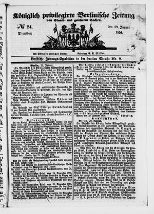 Königlich privilegirte Berlinische Zeitung von Staats- und gelehrten Sachen vom 29.01.1856