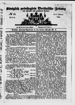 Königlich privilegirte Berlinische Zeitung von Staats- und gelehrten Sachen vom 08.02.1856