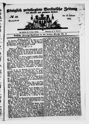 Königlich privilegirte Berlinische Zeitung von Staats- und gelehrten Sachen vom 23.02.1856