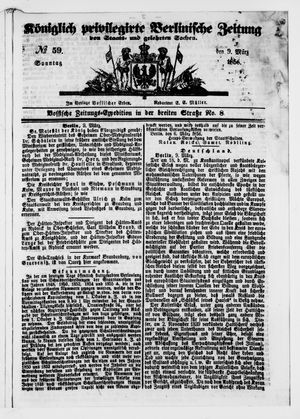 Königlich privilegirte Berlinische Zeitung von Staats- und gelehrten Sachen on Mar 9, 1856