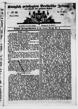 Königlich privilegirte Berlinische Zeitung von Staats- und gelehrten Sachen vom 13.03.1856
