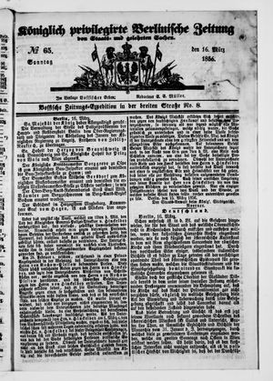 Königlich privilegirte Berlinische Zeitung von Staats- und gelehrten Sachen vom 16.03.1856