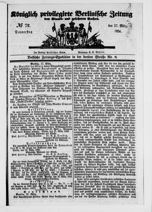 Königlich privilegirte Berlinische Zeitung von Staats- und gelehrten Sachen vom 27.03.1856