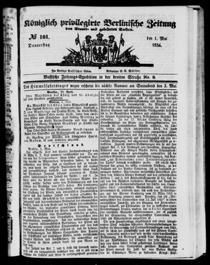Königlich privilegirte Berlinische Zeitung von Staats- und gelehrten Sachen vom 01.05.1856