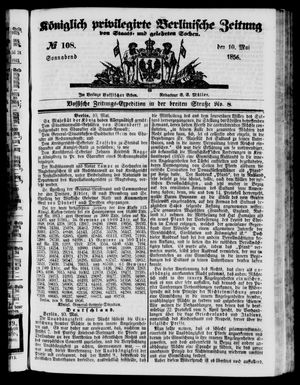 Königlich privilegirte Berlinische Zeitung von Staats- und gelehrten Sachen vom 10.05.1856