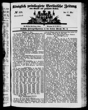 Königlich privilegirte Berlinische Zeitung von Staats- und gelehrten Sachen vom 17.05.1856