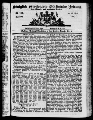 Königlich privilegirte Berlinische Zeitung von Staats- und gelehrten Sachen vom 18.05.1856
