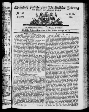 Königlich privilegirte Berlinische Zeitung von Staats- und gelehrten Sachen vom 20.05.1856