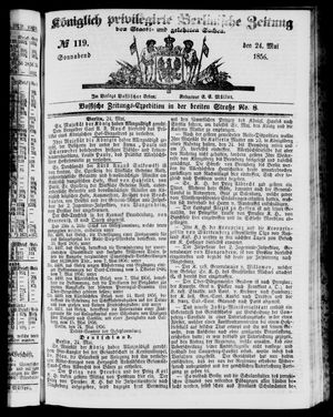 Königlich privilegirte Berlinische Zeitung von Staats- und gelehrten Sachen vom 24.05.1856