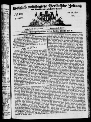 Königlich privilegirte Berlinische Zeitung von Staats- und gelehrten Sachen vom 28.05.1856