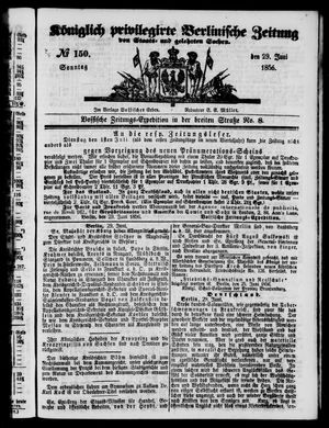 Königlich privilegirte Berlinische Zeitung von Staats- und gelehrten Sachen vom 29.06.1856