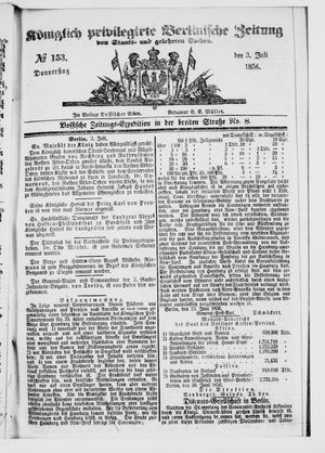 Königlich privilegirte Berlinische Zeitung von Staats- und gelehrten Sachen vom 03.07.1856