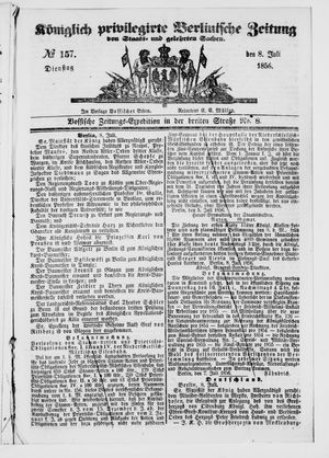 Königlich privilegirte Berlinische Zeitung von Staats- und gelehrten Sachen vom 08.07.1856